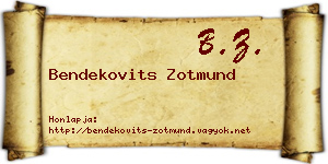 Bendekovits Zotmund névjegykártya